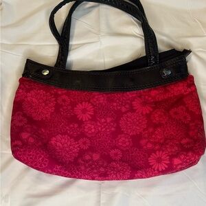 thirty-one Pink Floral Shoulder Bag with Black Trim